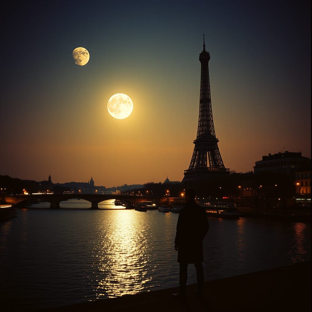 Moonlit Paris in Cinematic Style