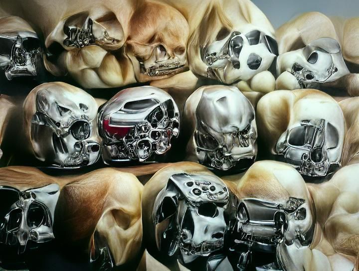 Intricate Mechanical Skull
