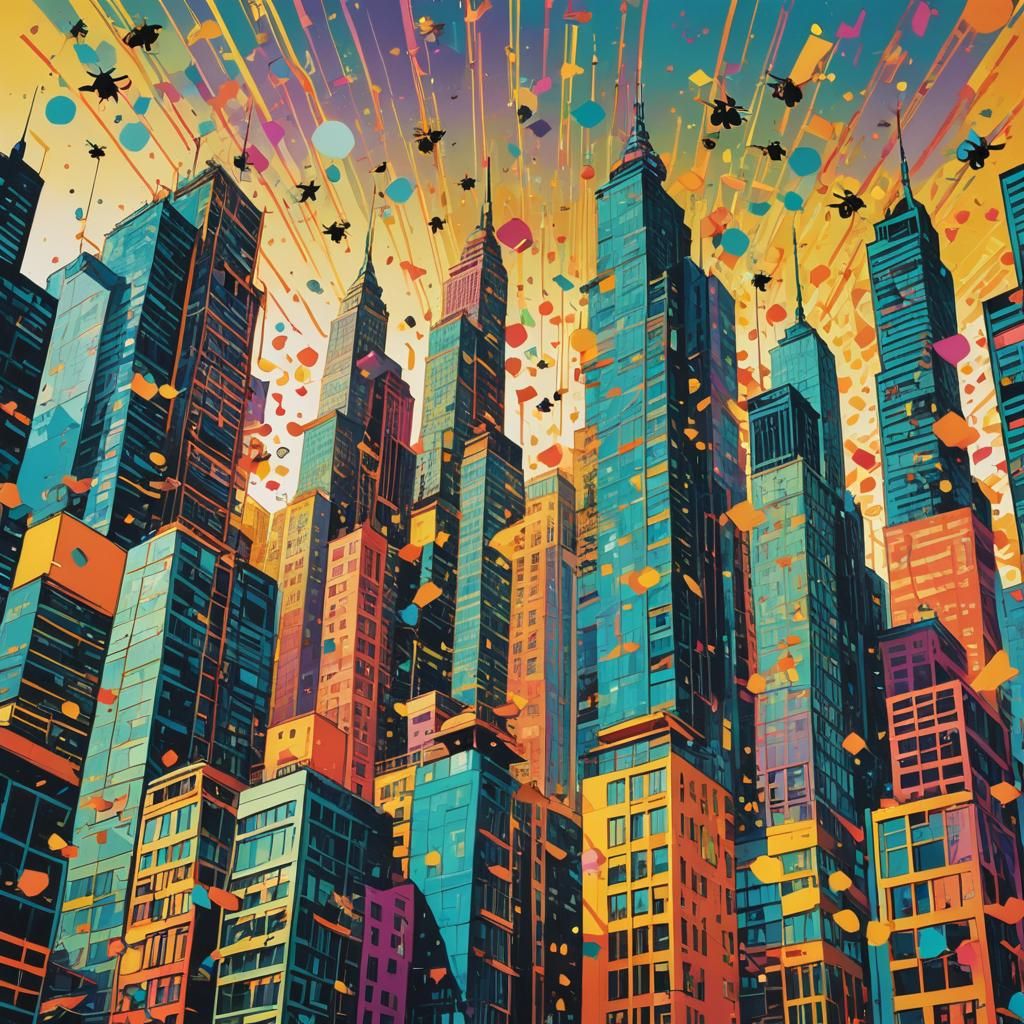 Ra's Tears in a Pop Art Cityscape