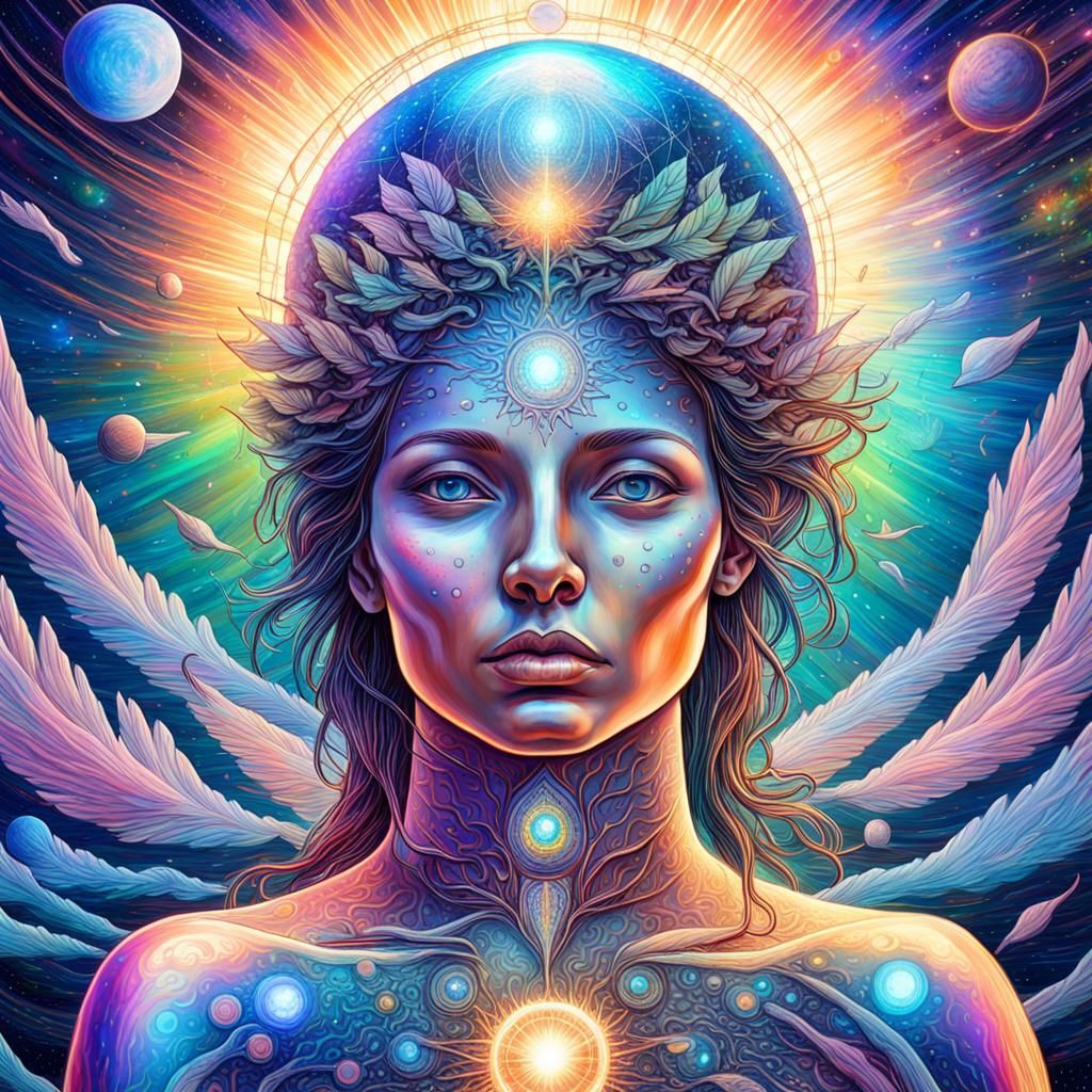 Astral Nightingales Sing of Impending Storm, Mixed Media