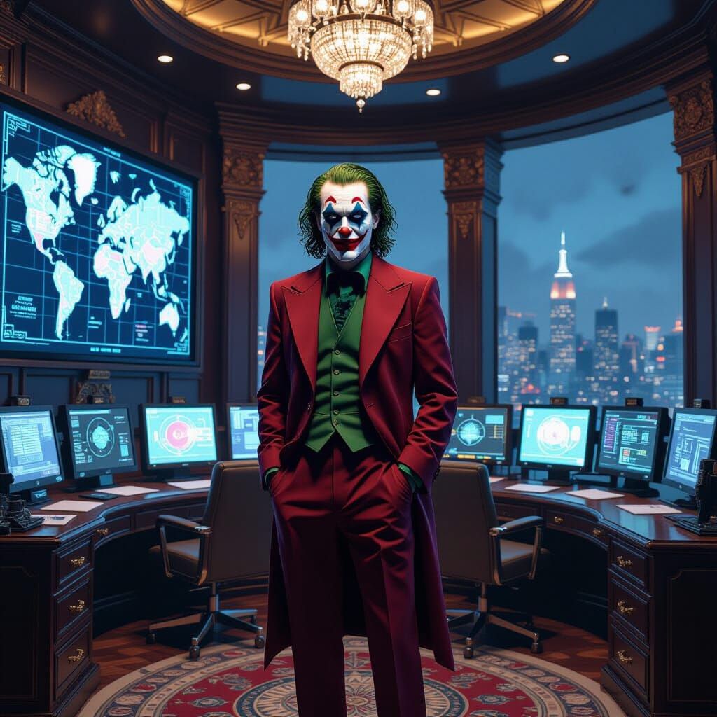 The Joker in Art Deco Penthouse Command Center