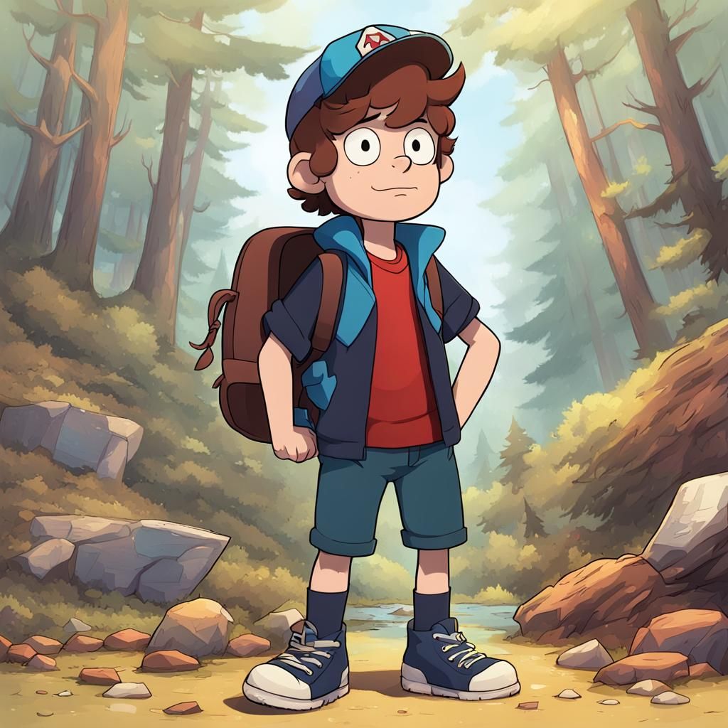 Dipper from Gravity Falls AI Rendition