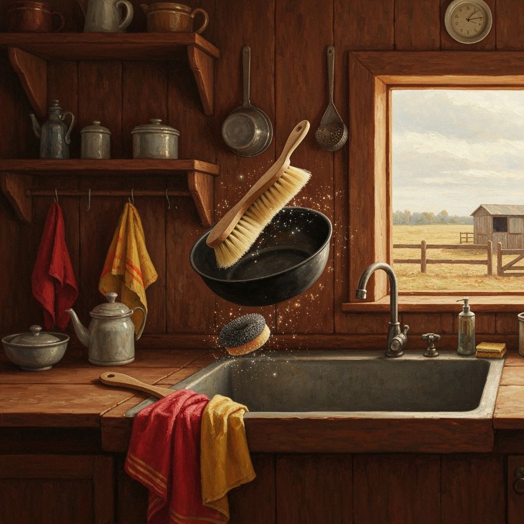 Impasto Oil Painting of Rustic Kitchen Scene