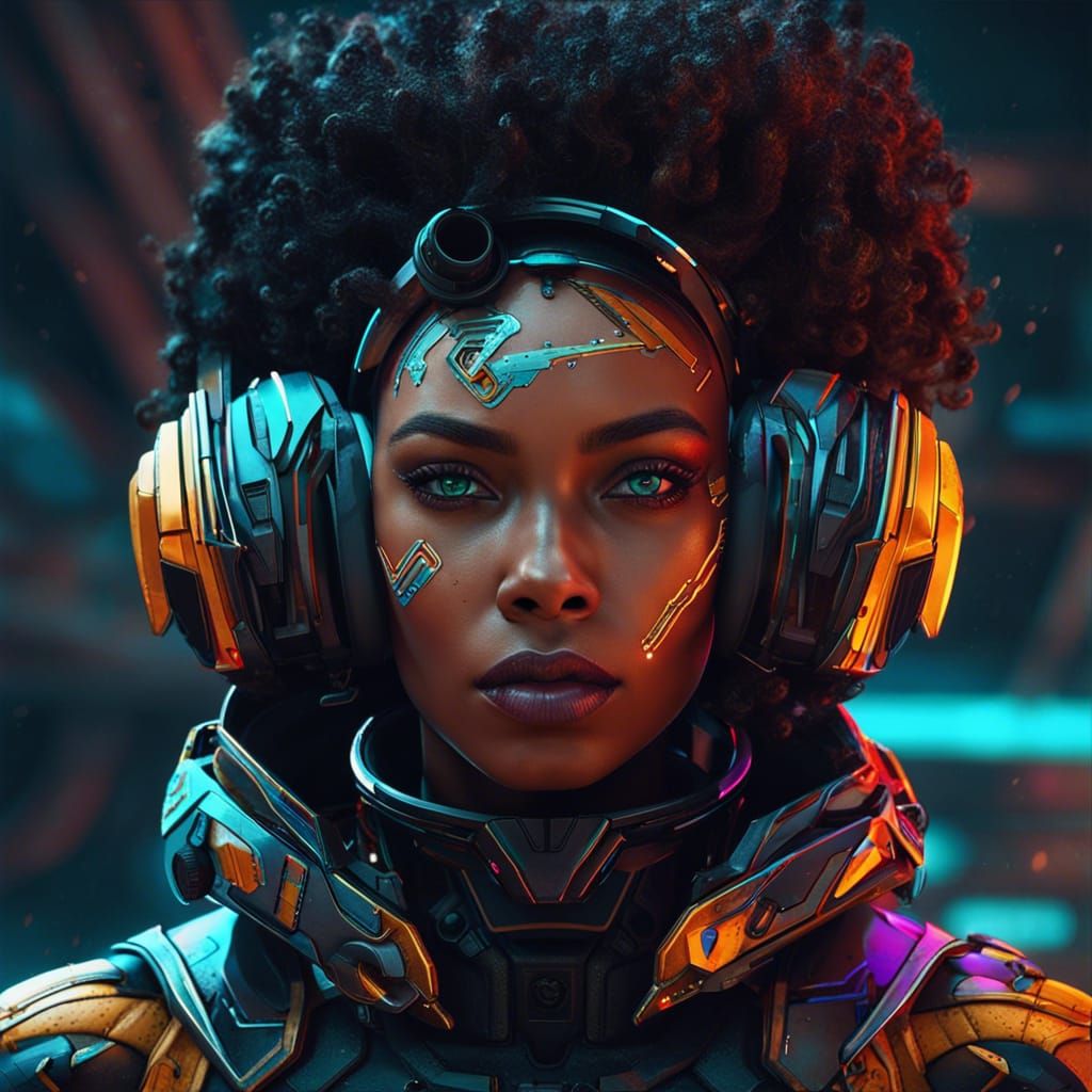 Retro Sci-Fi Fighter Pilot in Geometric Style