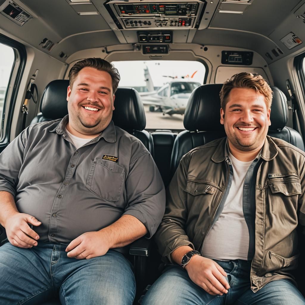 Twin Brothers in Private Helicopter