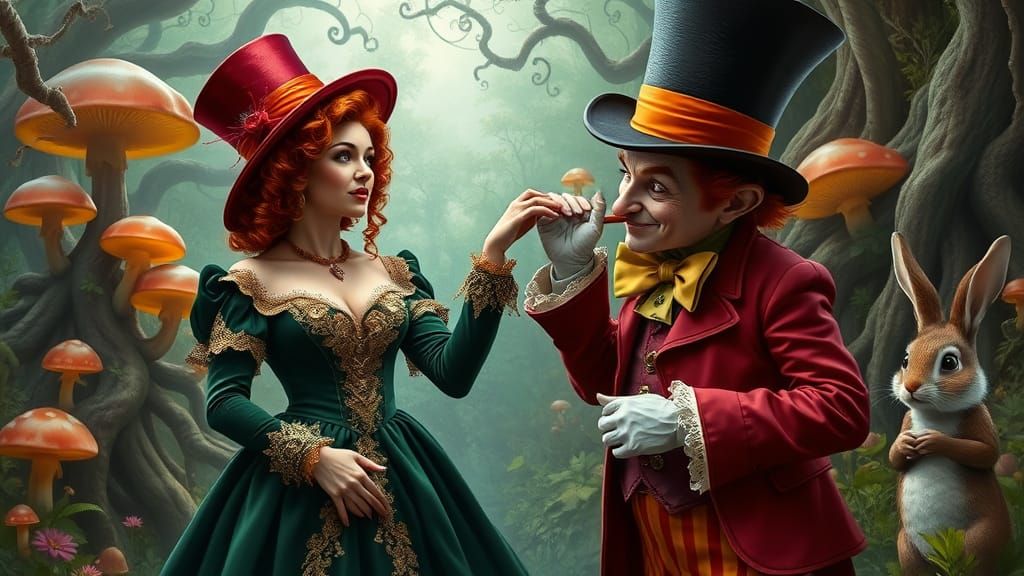 Whimsical Wonderland Encounter in Emerald Green Velvet