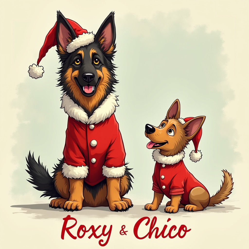 Festive German Shepherds in Holiday Attire