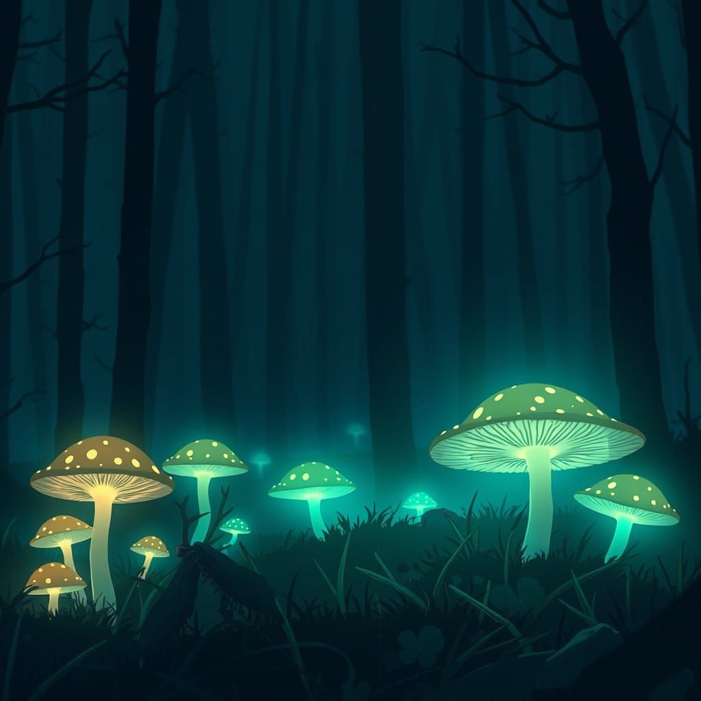 Bloom of Enchanted Fungi in Dreamscape
