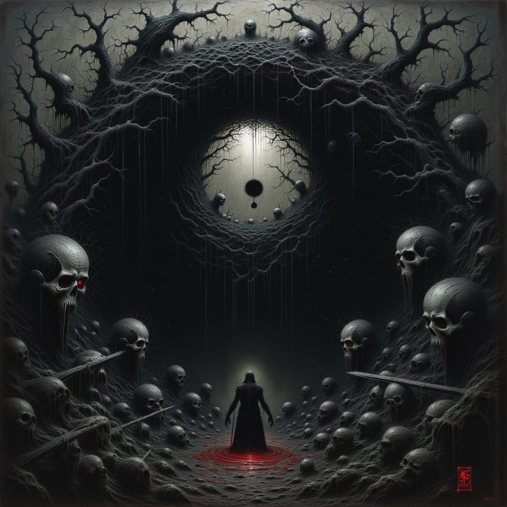 Grimdark Gothic Illustration of a Shadow Vortex