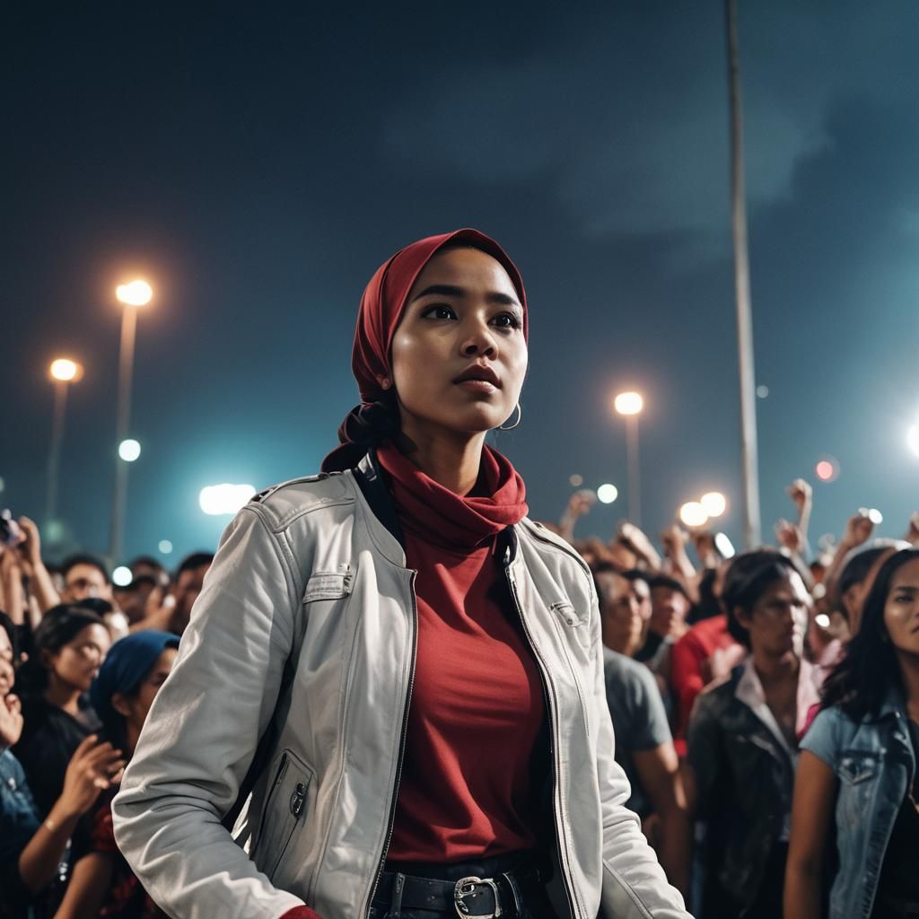 Malay Girl in Hijab at Concert: Film Still