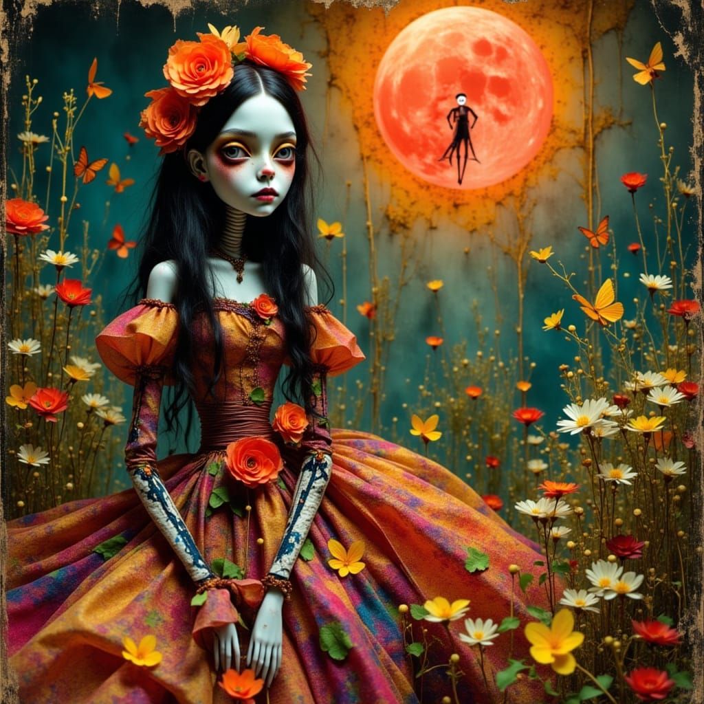 Day of the Dead Marionette in Painterly Style