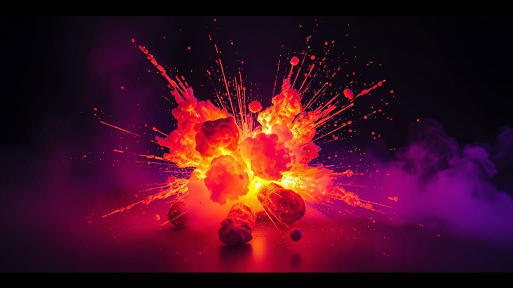 an explosion made from fluorescent playdough