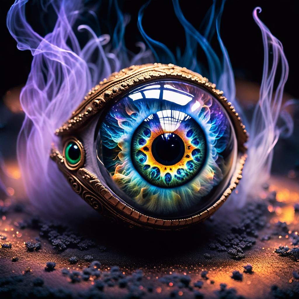 Floating Magical Eyeball in Ethereal Realm