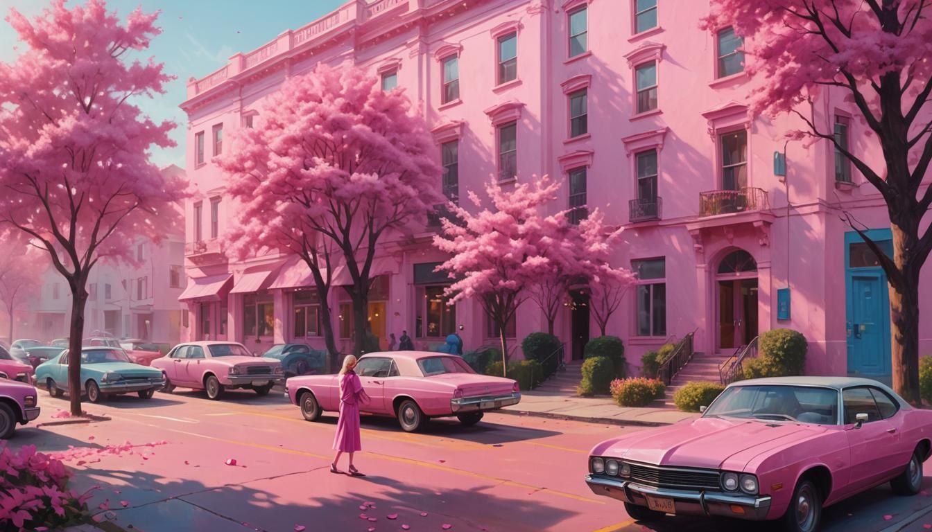 Pink Person in Pink World: Hyperrealistic Digital Art