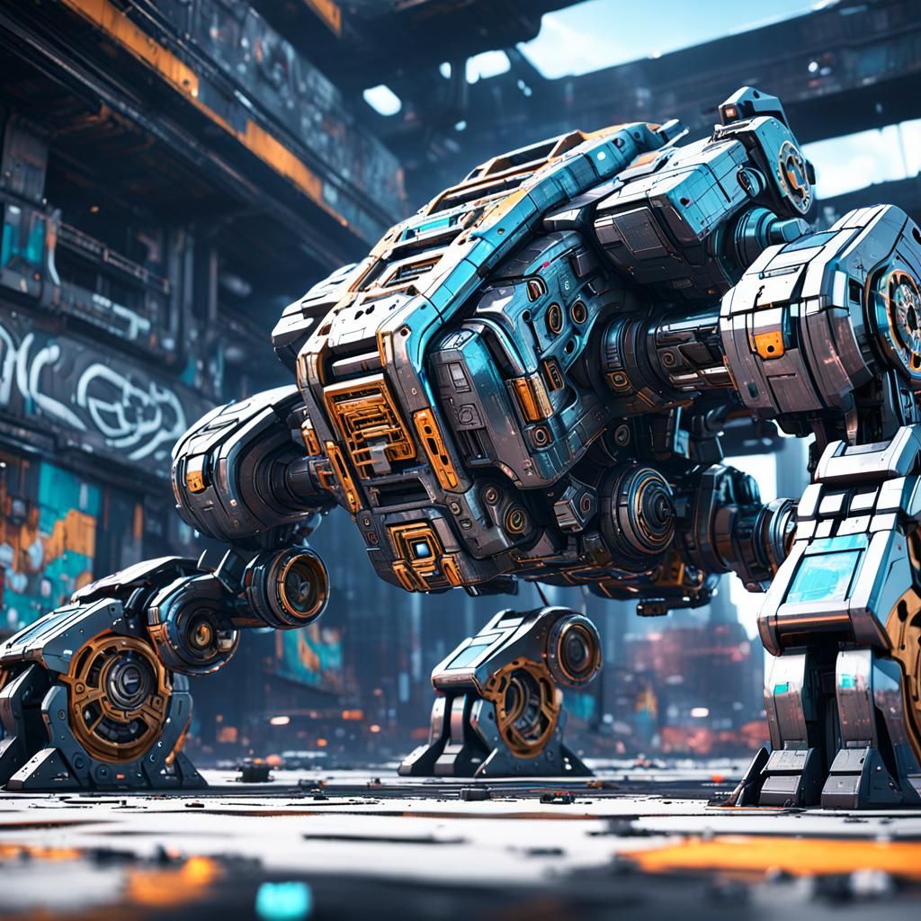 Futuristic Graffiti Abstract in Sci-Fi Style