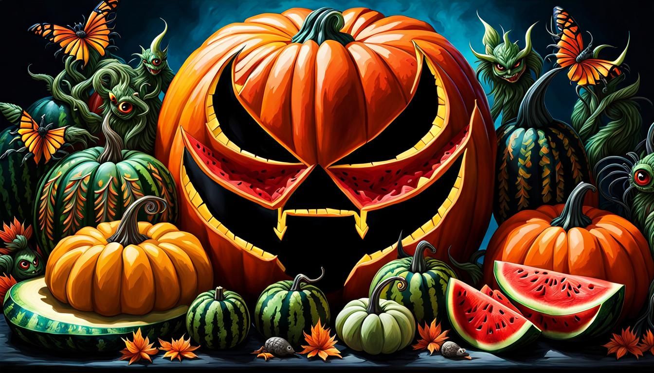 Surreal Carvings of Knight, Spider, and Forest