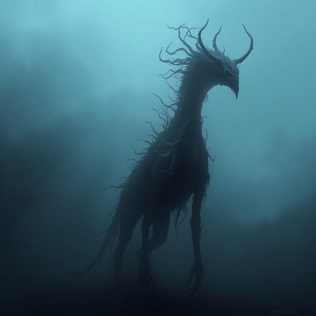 Ominous Creature in Moody Blue and Grey