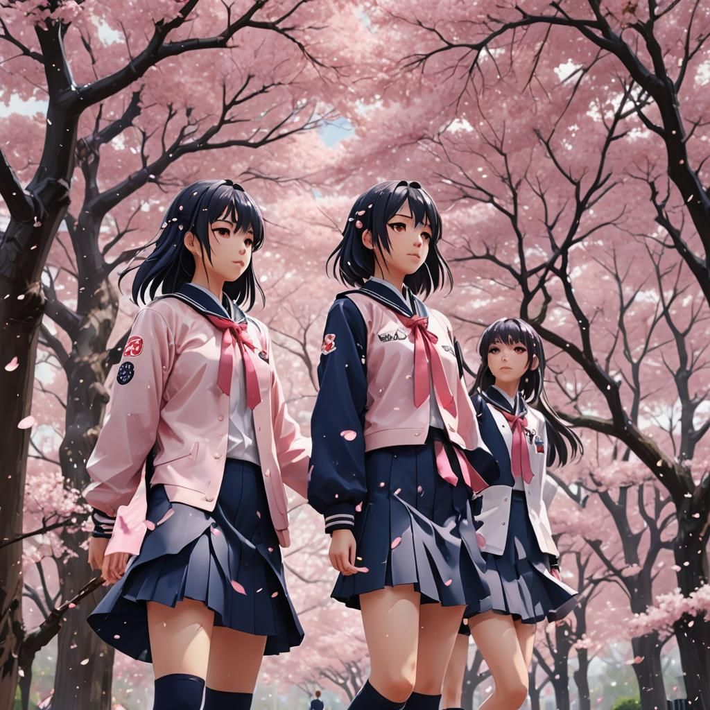 Sakura Rain: 3D Anime Art of Students