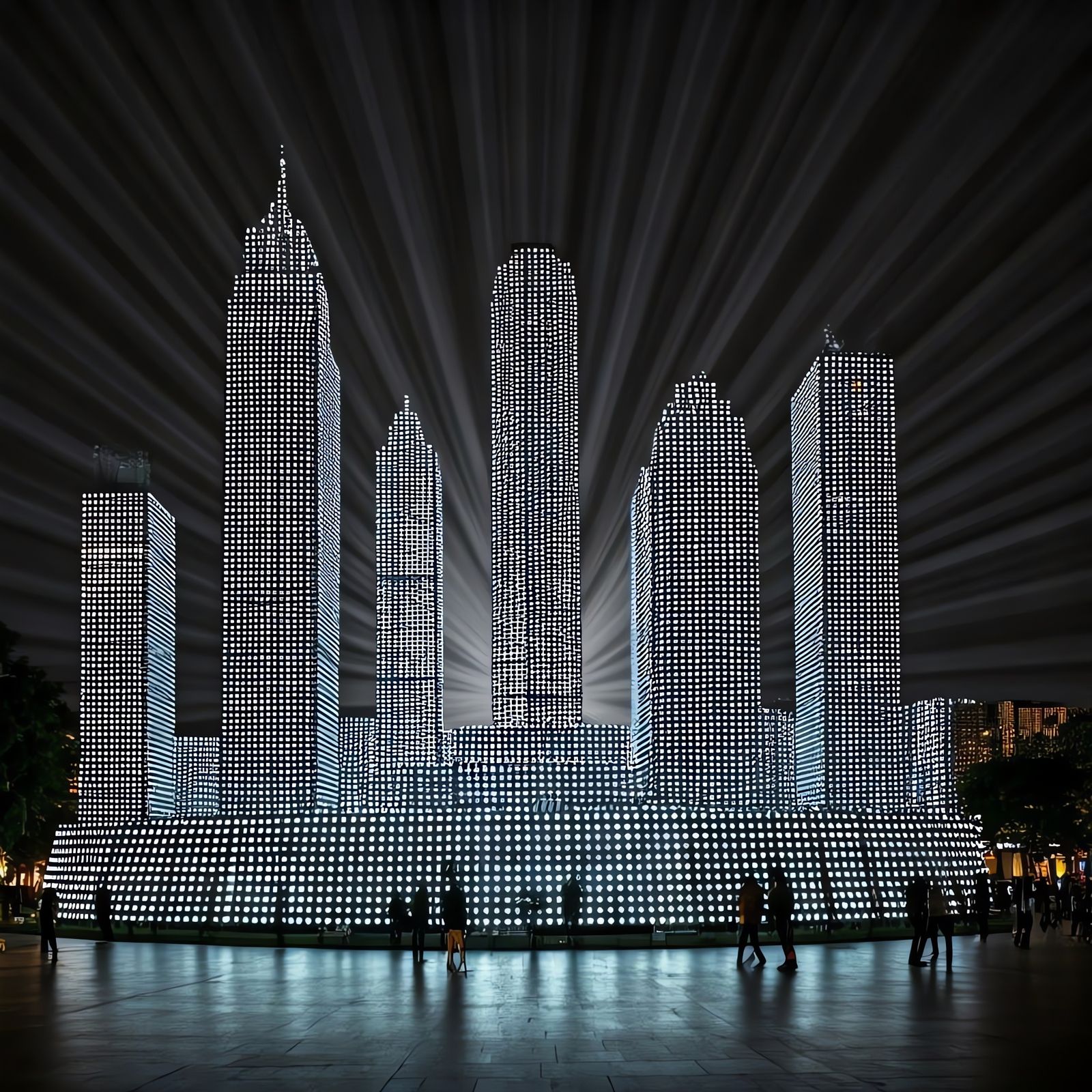 Dice Cityscape with Modern Architecture