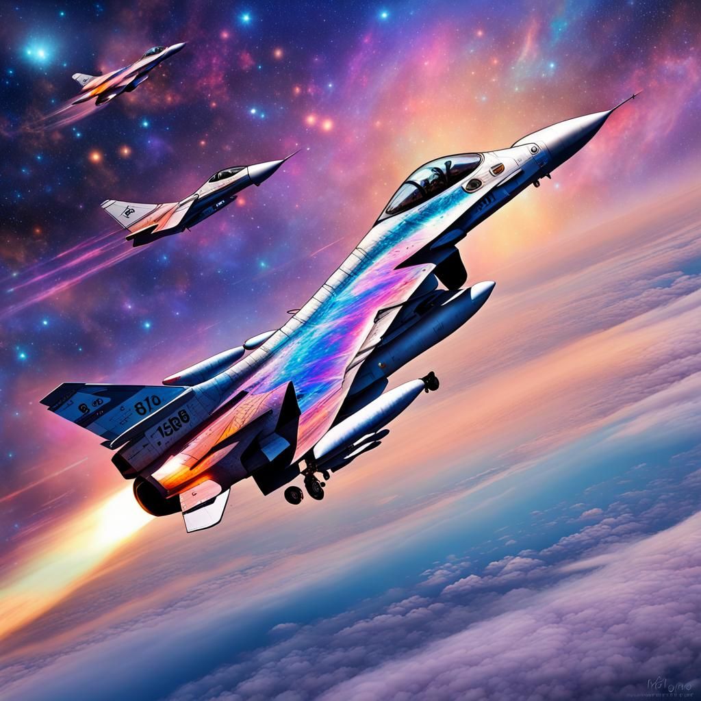 Israeli Air Force F16 in Astral Illustration