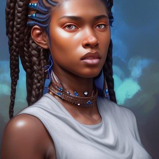 Stunning Dark-Skinned Beauty Portrait in 8k Resolution