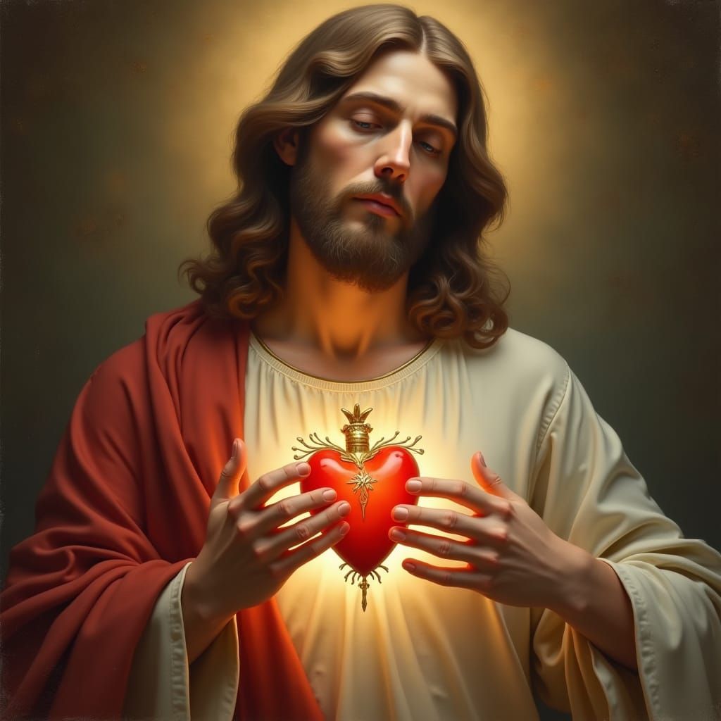 Sacred Heart of Jesus in Bouguereau Style