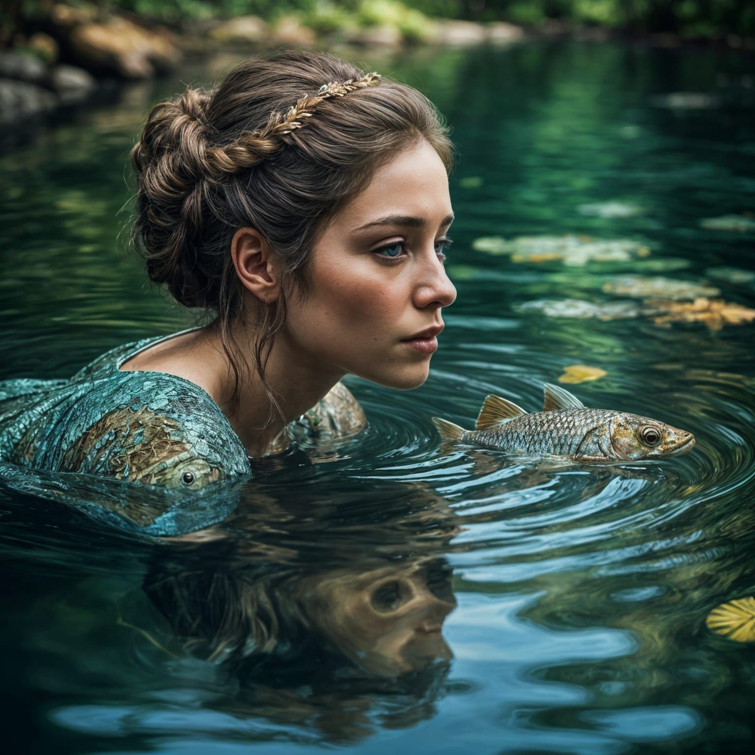 Ethereal Forest Goddess in Intricate Beauty