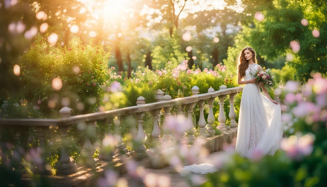 Surreal Beauty in Golden Hour: A Stunning Portrait of a Brid...