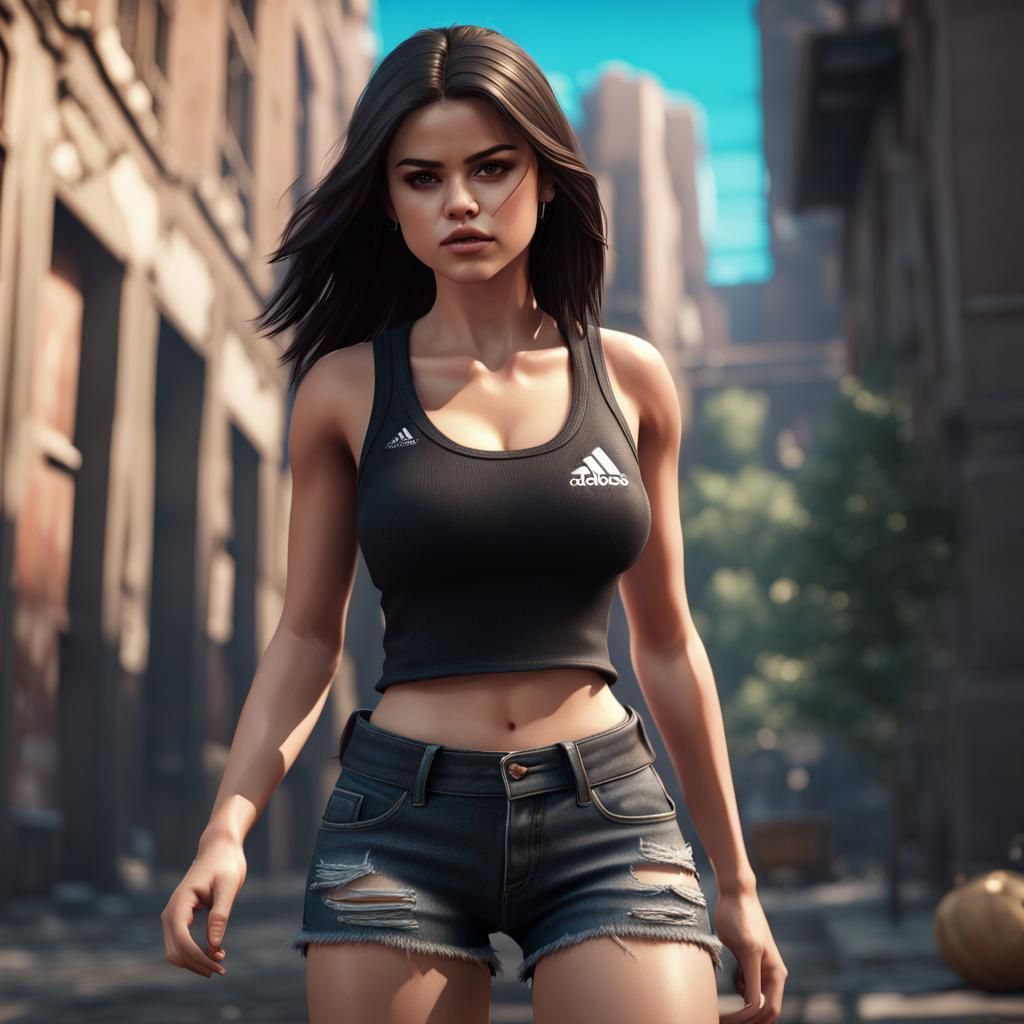 Selena Gomez in 3D Game Cinematic Style