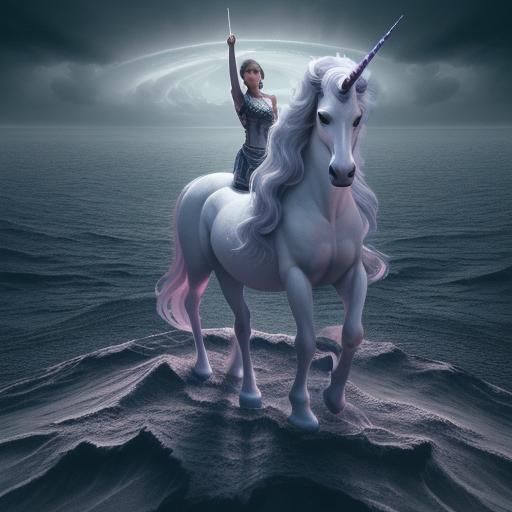 Hyperrealistic Unicorn Waving Goodbye to the Universe