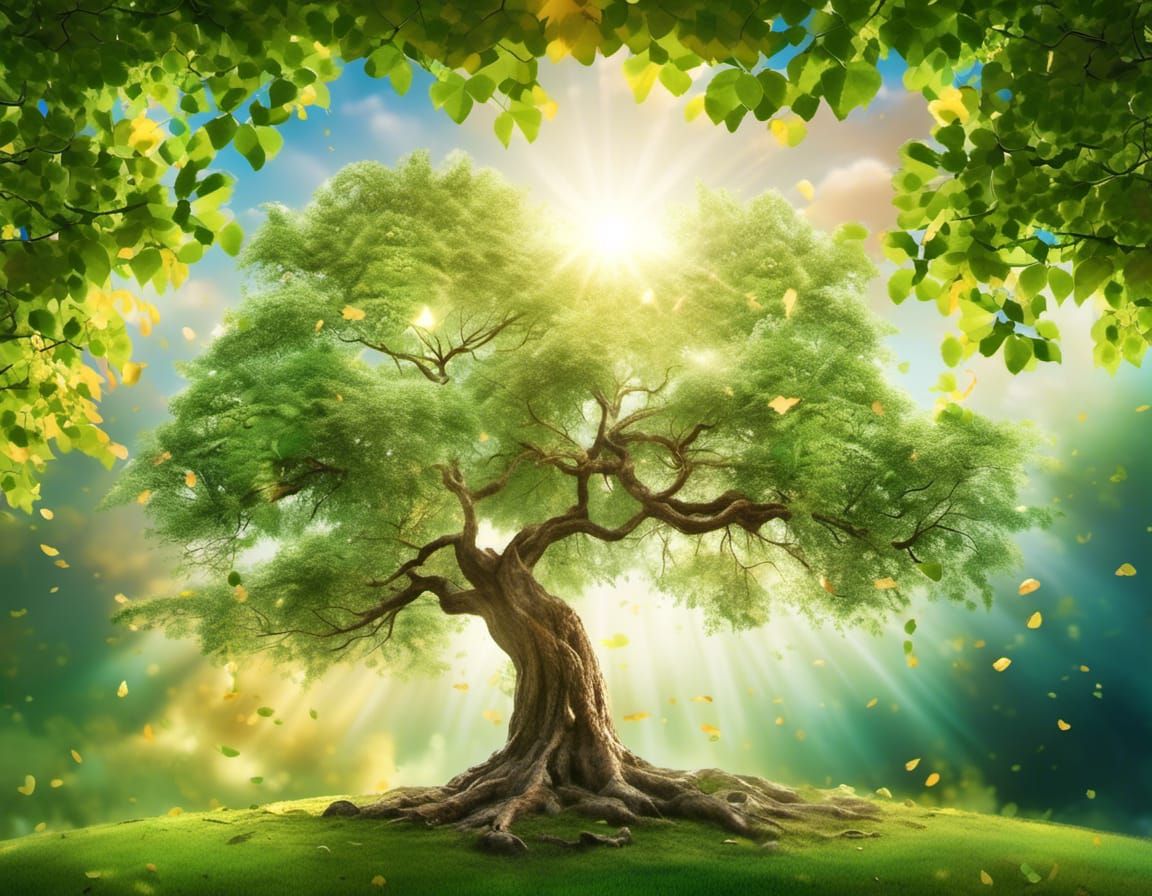 Detailed Family Tree of Life in Hyperreal Style