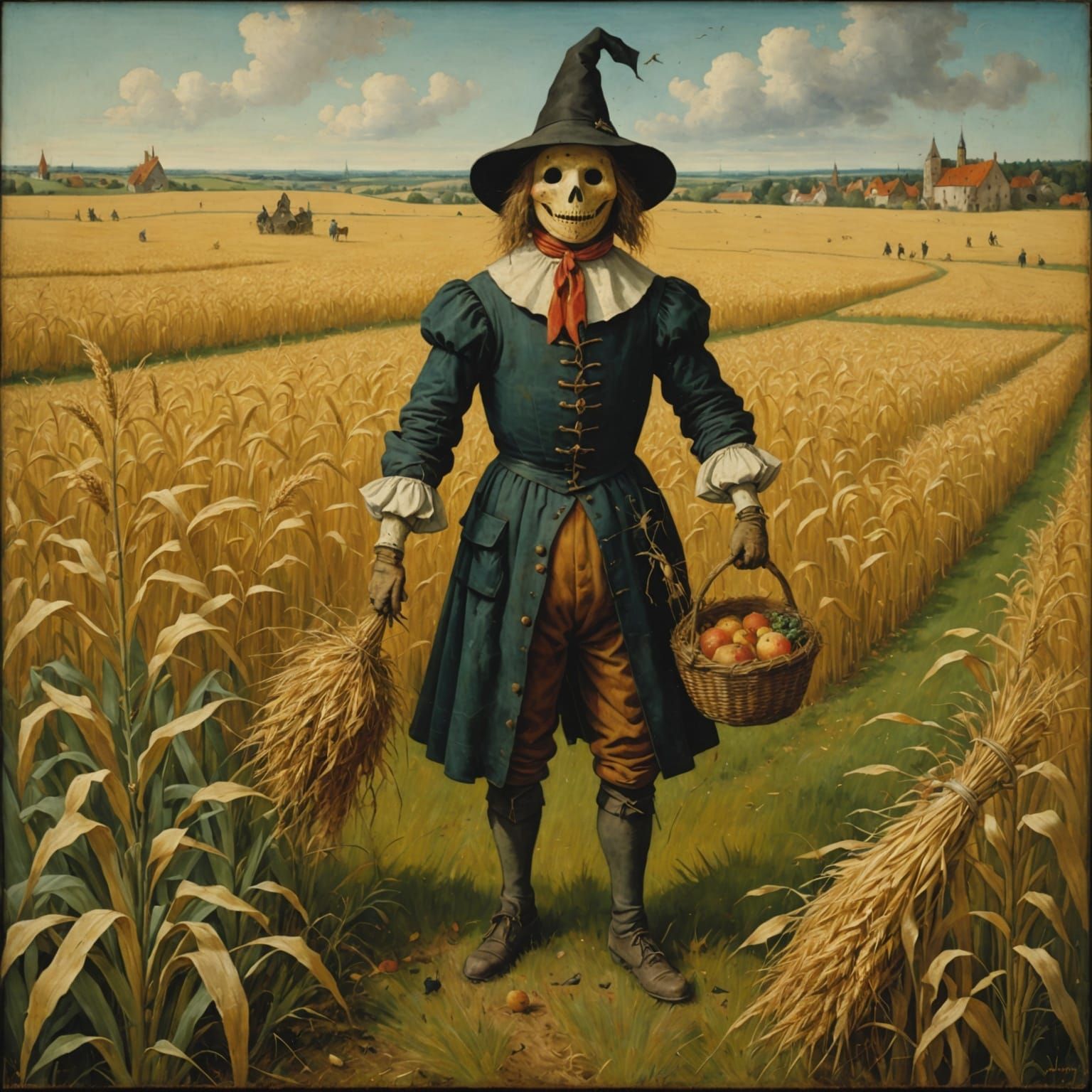 Feldgeister Scarecrow with Cornucopia in Rye Field