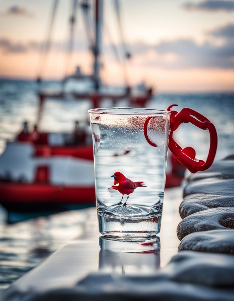 Vessels in White with Red Accents: Photography