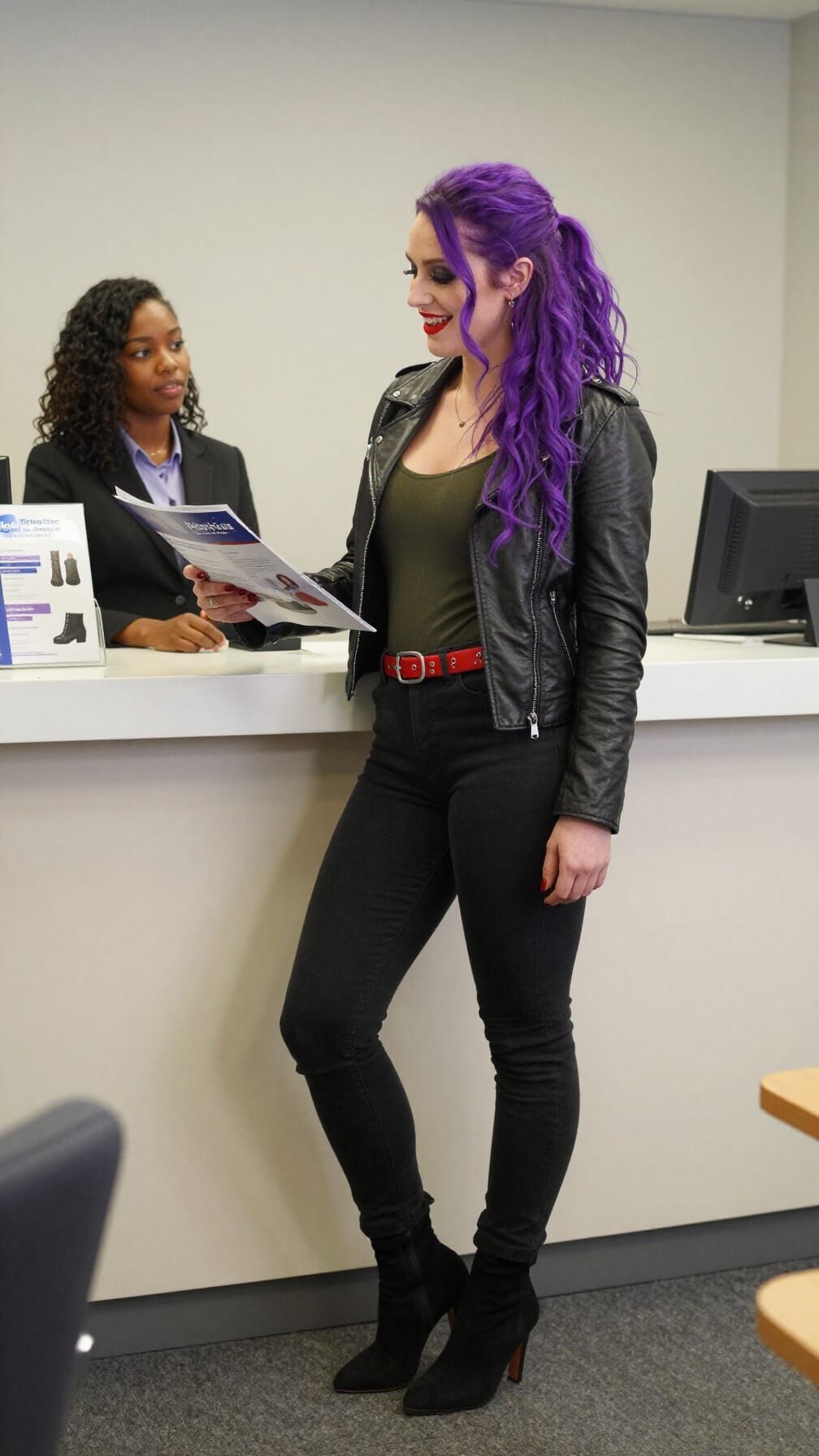 Woman in Gothic Makeup at Logistics Reception