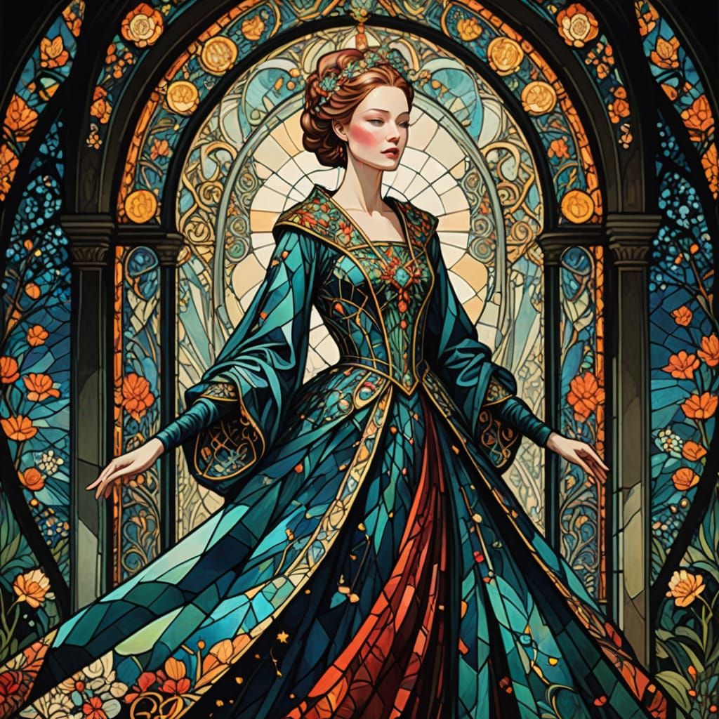 Stained glass patterned Gown