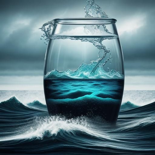 Surreal Soldiers Trapped in Bottle on Stormy Sea