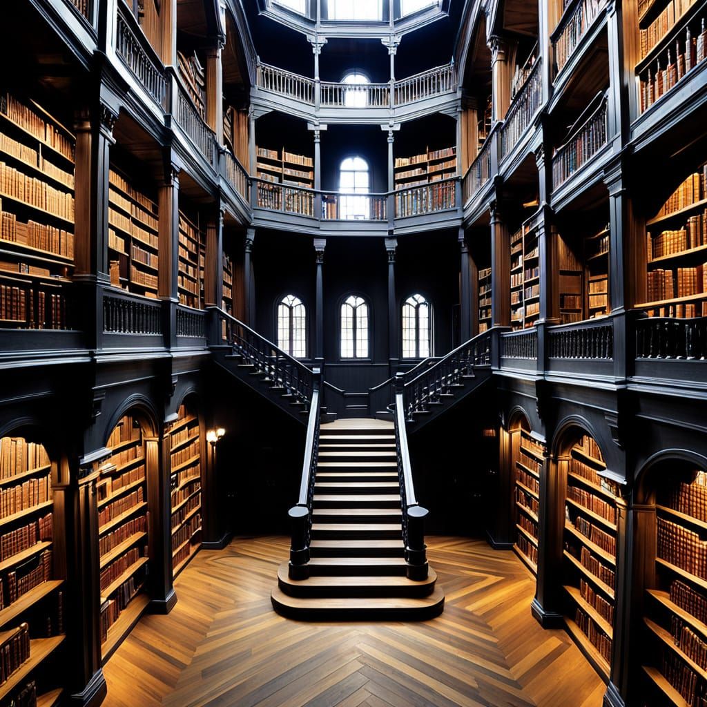 Escher-Style Medieval Library Maze