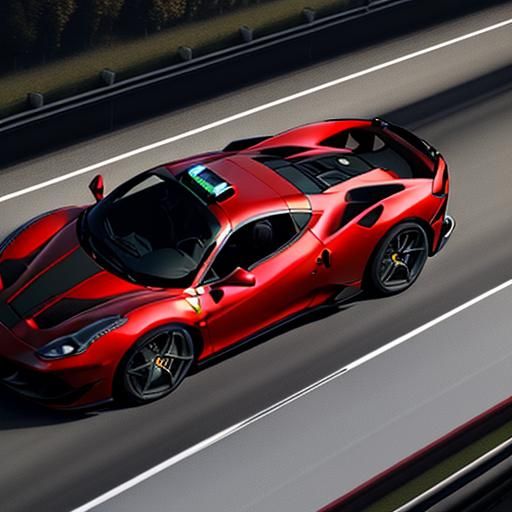 Ferrari Police Chase: Detailed Matte Painting