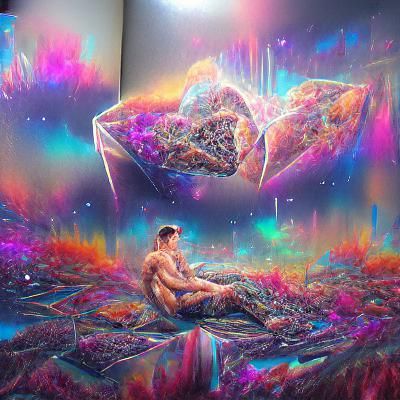 Cosmic Astral Plane Illustration in Mixed Media