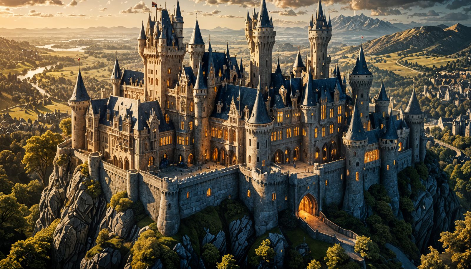 Hyperrealistic Diamond Camelot Castle in HDR