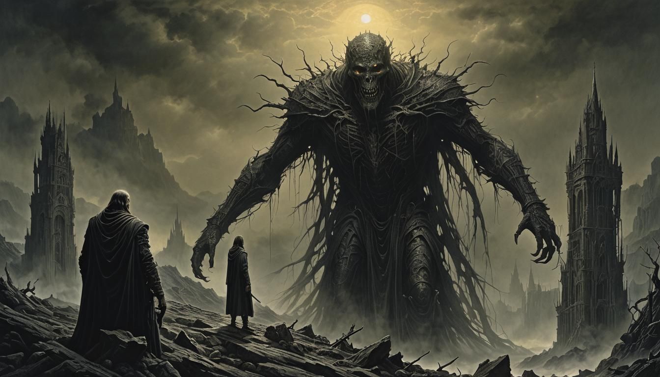 Nightmare Becoming: A Dark Fantasy Horror Illustration