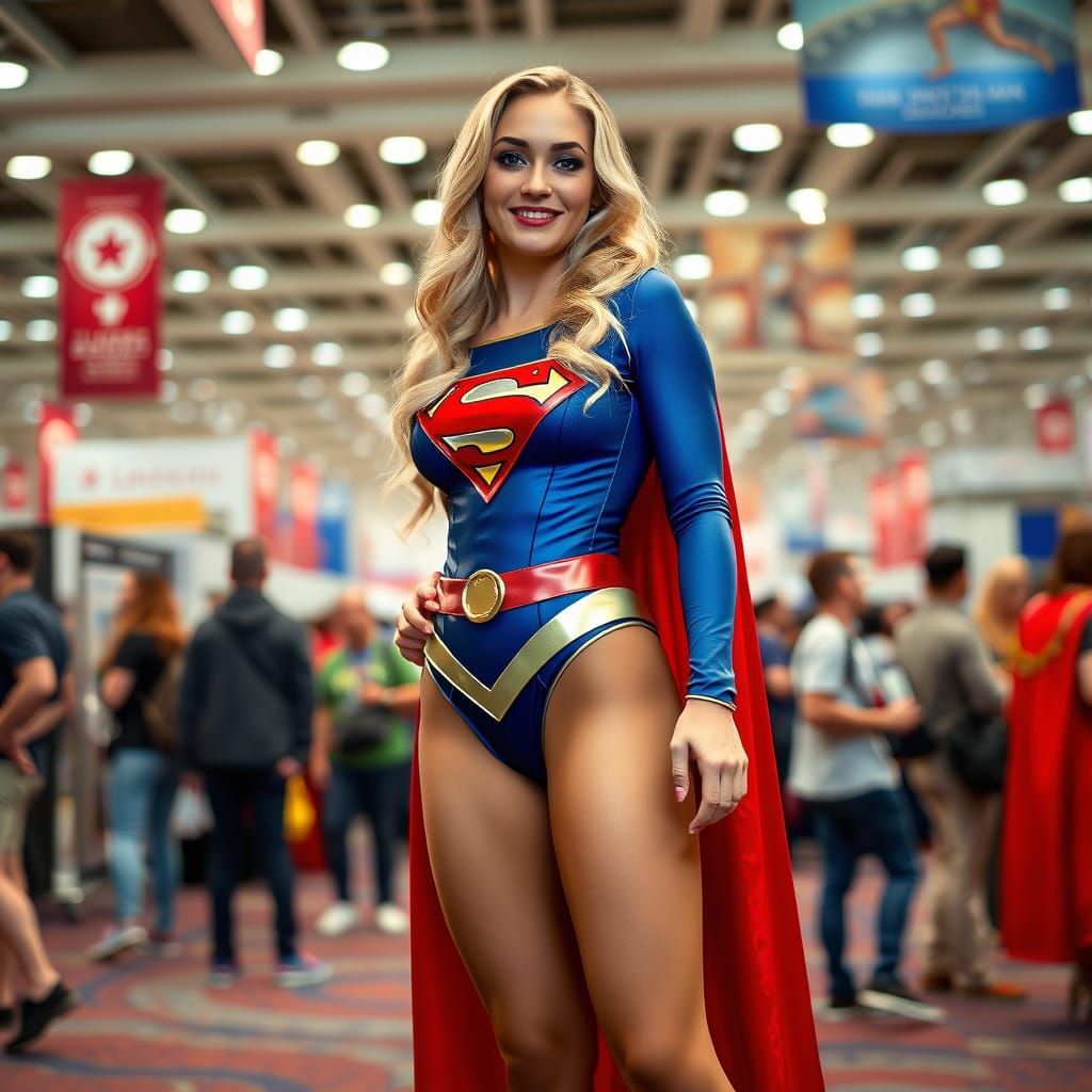 Curvy Superheroine in Cosplay Bodysuit