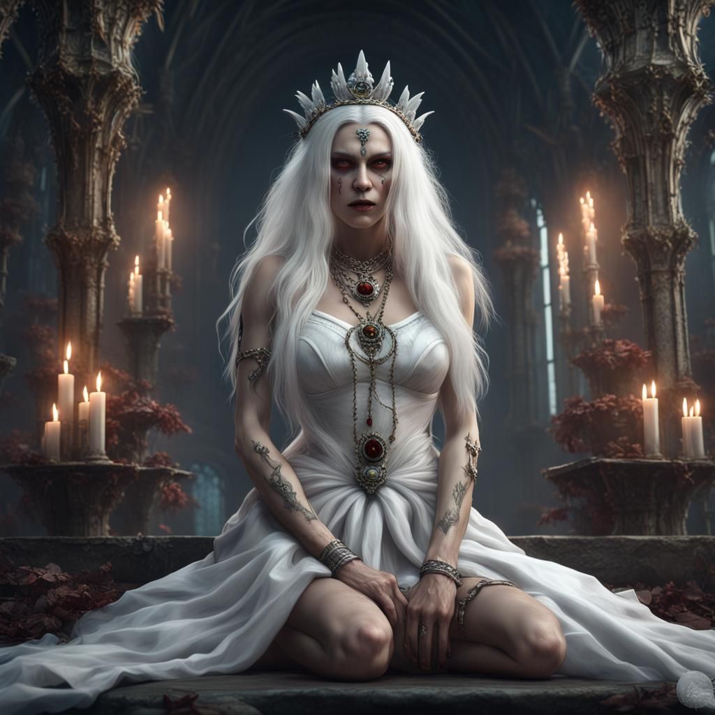Lady in White: Hyperrealistic Horror Goddess