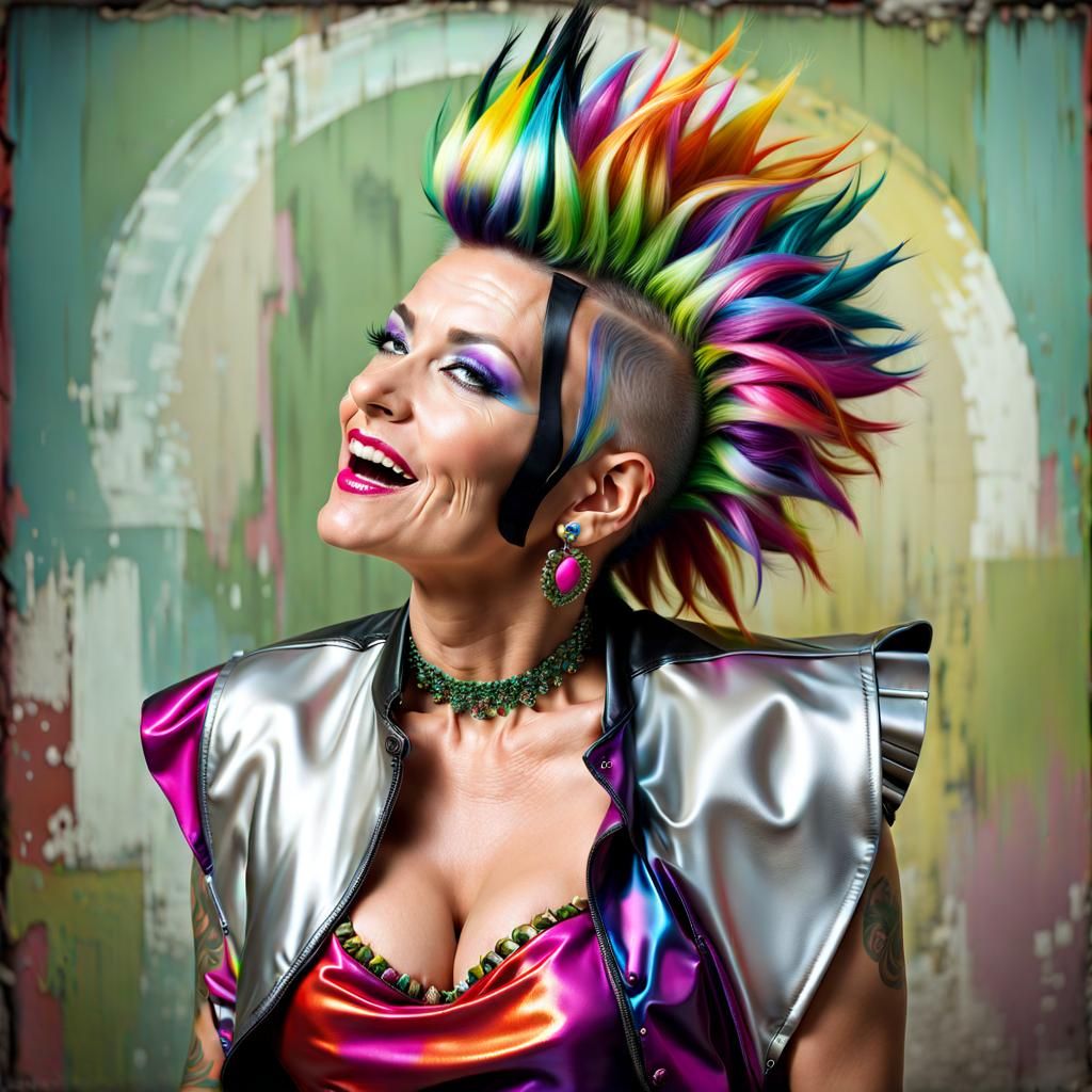 Colorful Mohawk Fashion Portrait in Magazine Style