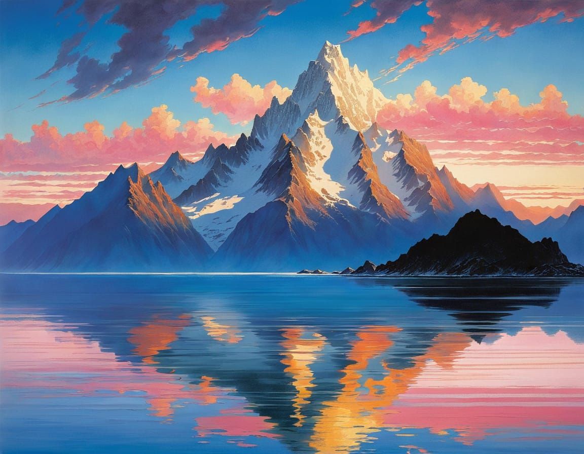 Breathtaking Mountain Landscape at Sunset