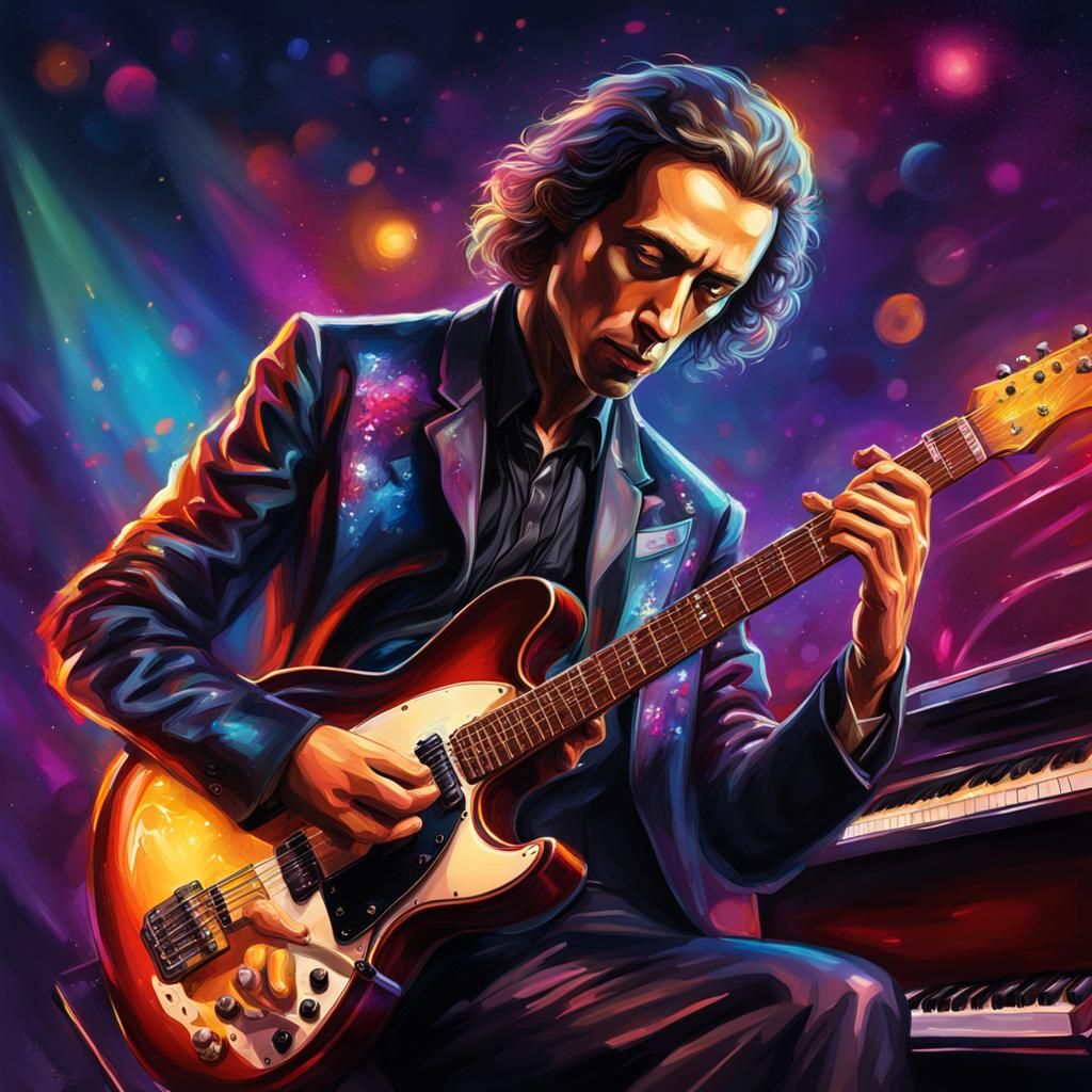 Chopin Rocks a Fender in Nightclub: Hyperrealistic Splash Ar...