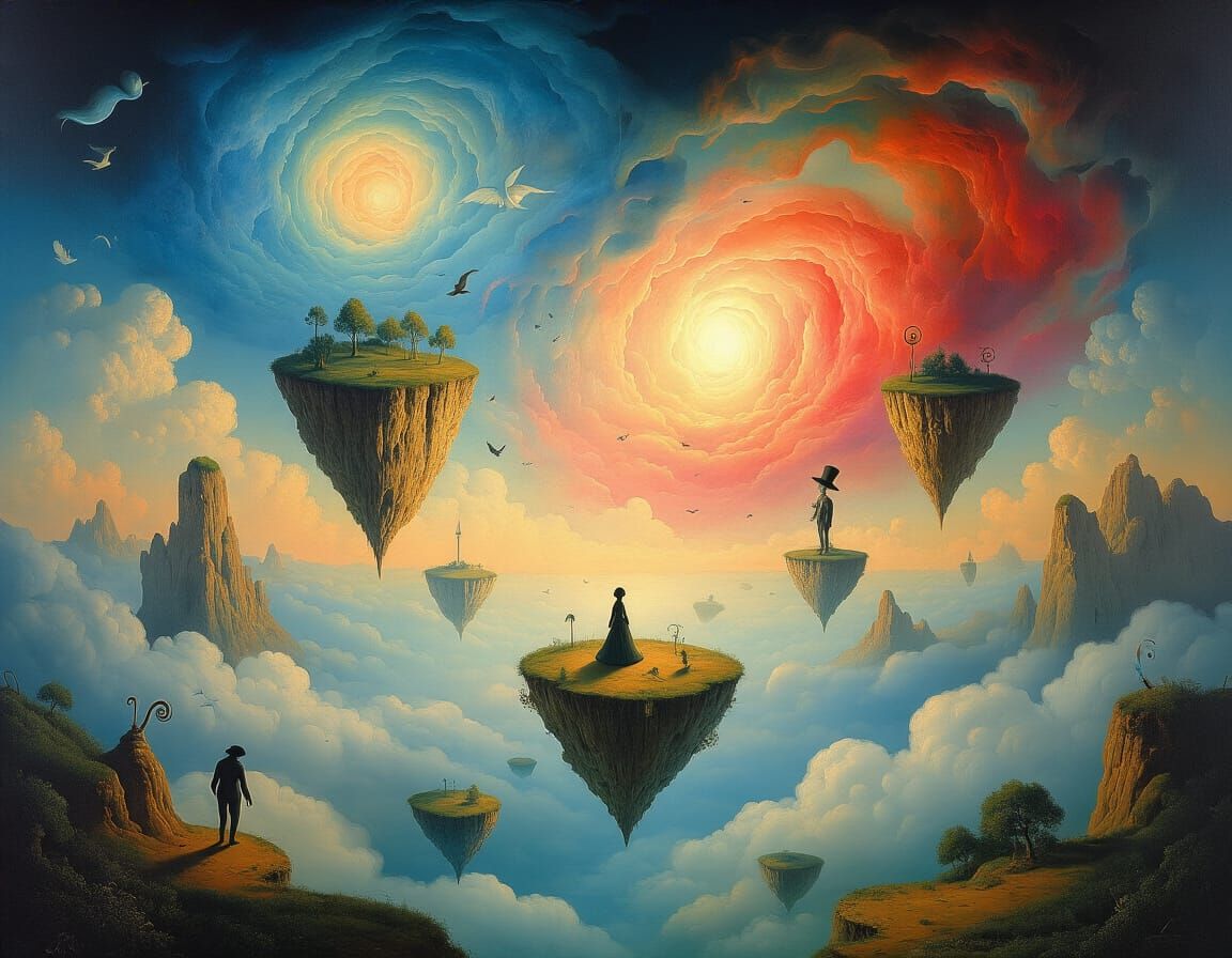 Surreal Dreamscape With Floating Islands