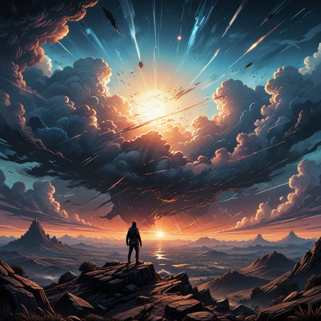 Vast Sky Clears Darkness in Comic Art Style