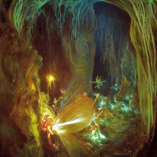Fairies Descend into a Glittering Subterranean Realm