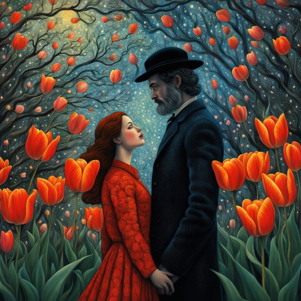 Whimsical Dreamscapes of the Red-Hued Blodeuwedd